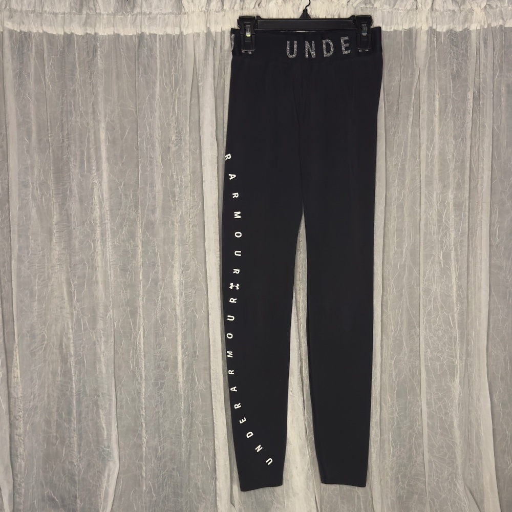 Women’s Under Armour Black and White Logo Leggings